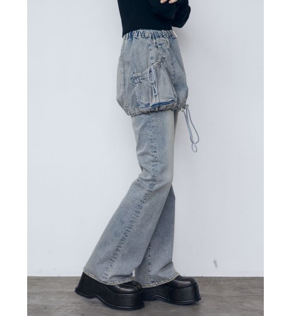 EMODA「レイヤージャストウエストフレアージーンズ」|デニム|