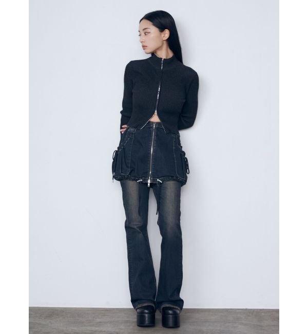 EMODA「レイヤージャストウエストフレアージーンズ」|デニム|