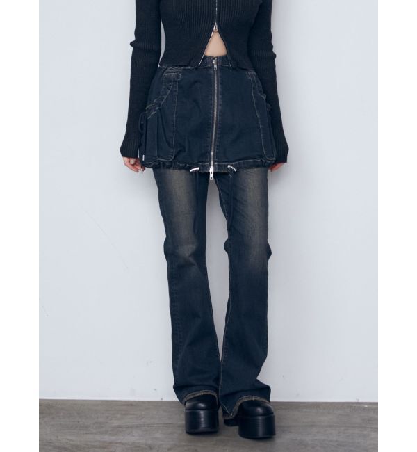 EMODA「レイヤージャストウエストフレアージーンズ」|デニム|