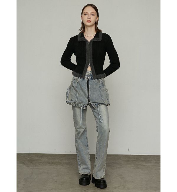 EMODA「レイヤージャストウエストフレアージーンズ」|デニム|