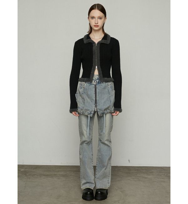 EMODA「レイヤージャストウエストフレアージーンズ」|デニム|