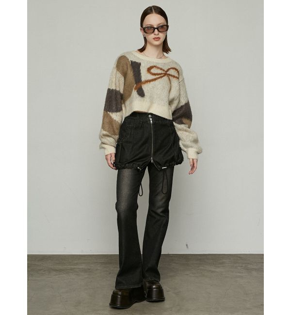 EMODA「レイヤージャストウエストフレアージーンズ」|デニム|