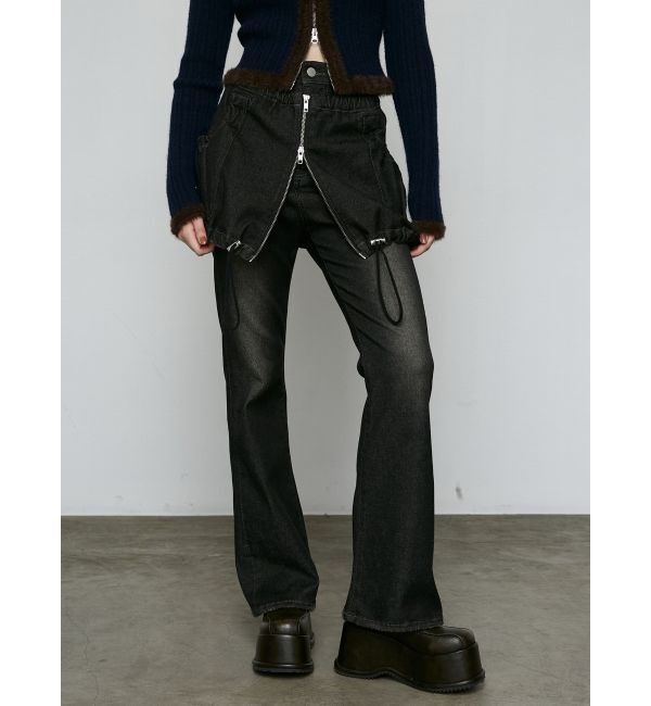 EMODA「レイヤージャストウエストフレアージーンズ」|デニム|