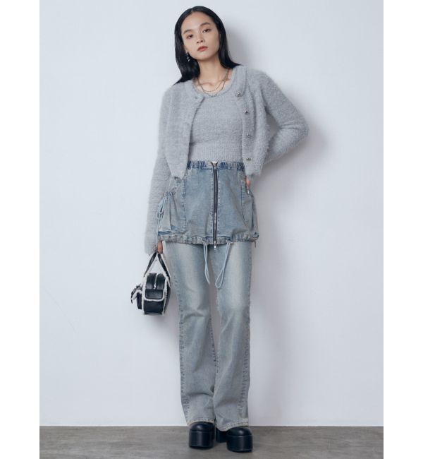 EMODA「レイヤージャストウエストフレアージーンズ」|デニム|