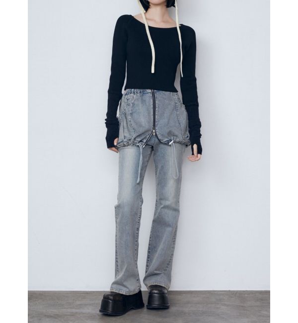 EMODA「レイヤージャストウエストフレアージーンズ」|デニム|