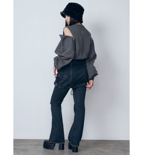 EMODA「レイヤージャストウエストフレアージーンズ」|デニム|