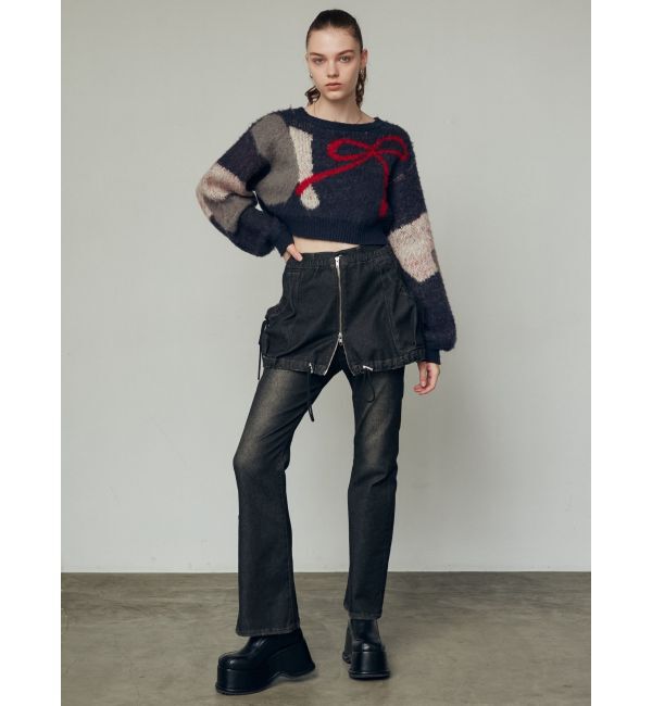 EMODA「レイヤージャストウエストフレアージーンズ」|デニム|