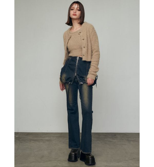 EMODA「レイヤージャストウエストフレアージーンズ」|デニム|