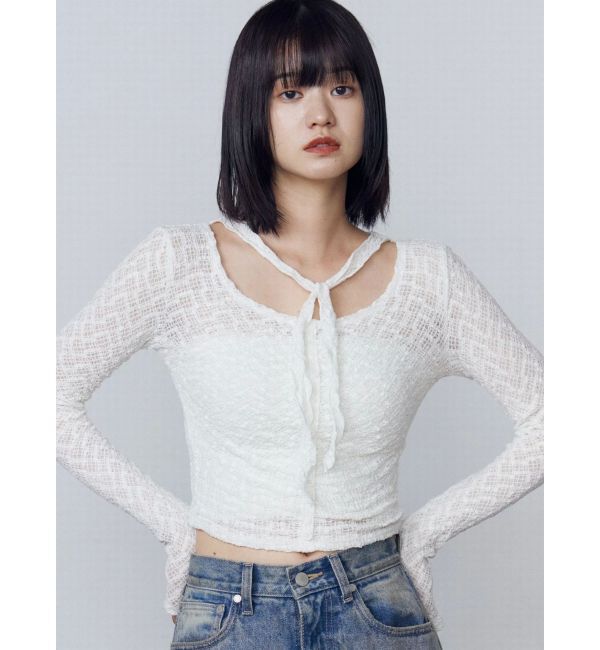 EMODA「フロントボタンタイトップ」|Tシャツ・カットソー|