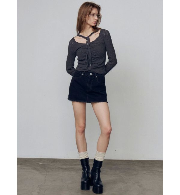 EMODA「フロントボタンタイトップ」|Tシャツ・カットソー|