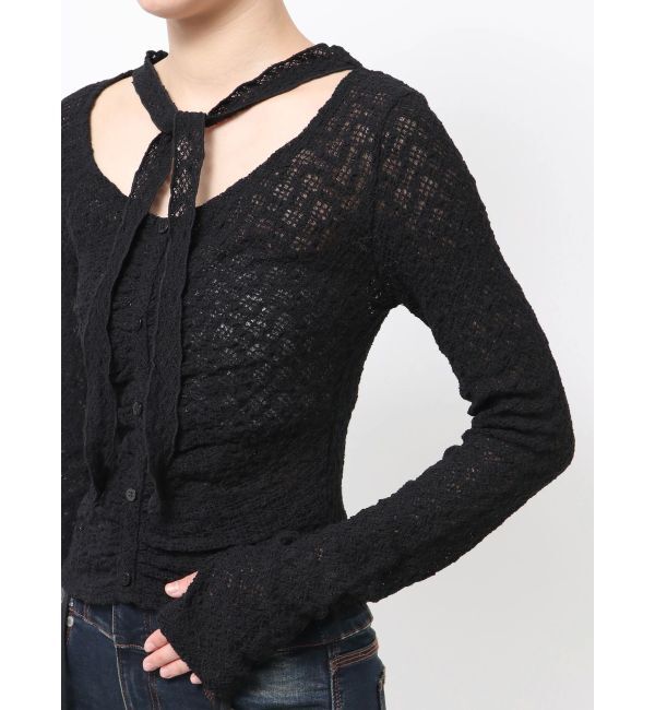 EMODA「フロントボタンタイトップ」|Tシャツ・カットソー|