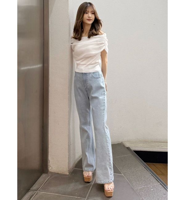 MERCURYDUO「ドレープオフショルコンパクトニット」|ニット・セーター|