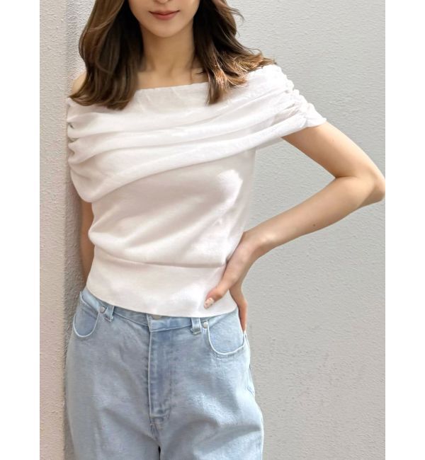 MERCURYDUO「ドレープオフショルコンパクトニット」|ニット・セーター|