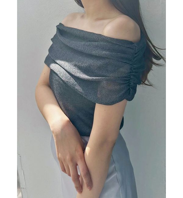 MERCURYDUO「ドレープオフショルコンパクトニット」|ニット・セーター|