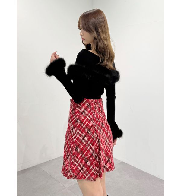 MERCURYDUO「【追加生産】フェイクファートリミングニット」|ニット・セーター|