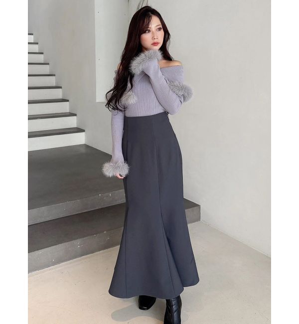 MERCURYDUO「【追加生産】フェイクファートリミングニット」|ニット・セーター|