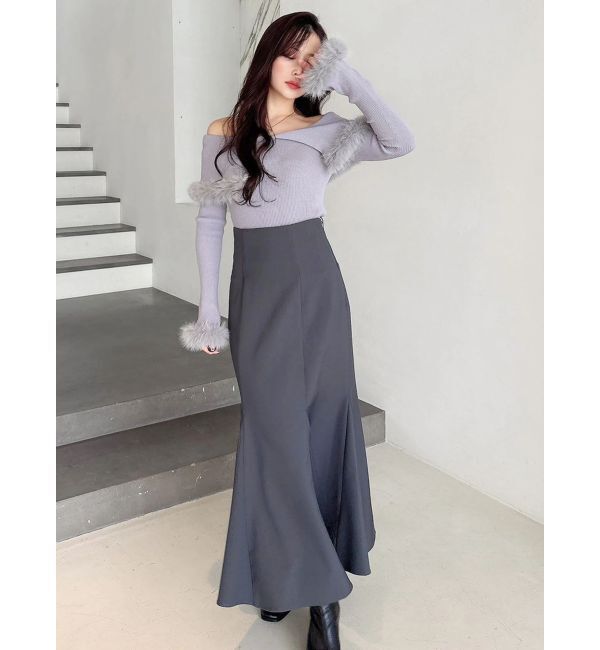 MERCURYDUO「【追加生産】フェイクファートリミングニット」|ニット・セーター|