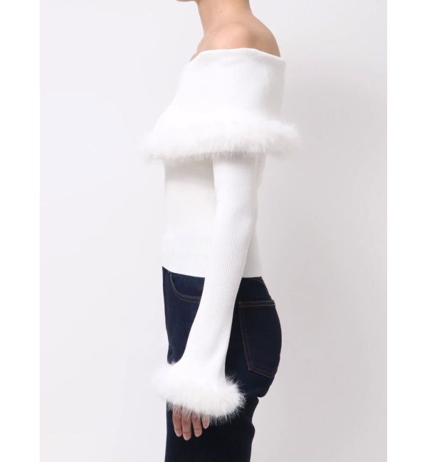 MERCURYDUO「【追加生産】フェイクファートリミングニット」|ニット・セーター|