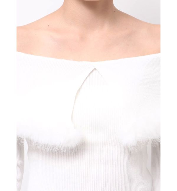 MERCURYDUO「【追加生産】フェイクファートリミングニット」|ニット・セーター|