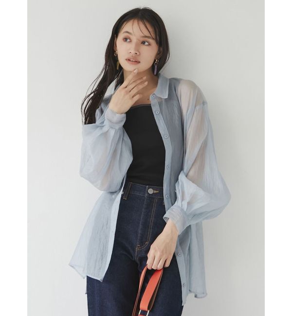 MURUA「シアーシャイニーボリュームシャツ」|シャツ・ブラウス|