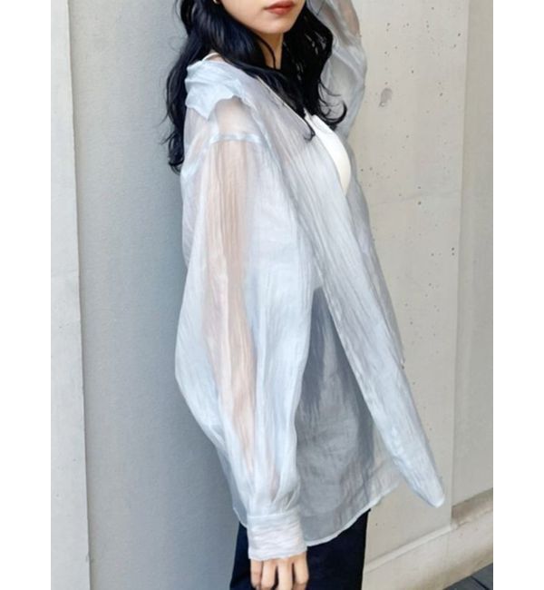 MURUA「シアーシャイニーボリュームシャツ」|シャツ・ブラウス|ブルー