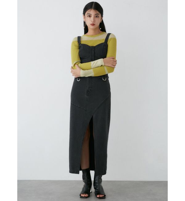 MURUA「フロントオープンデニムロングスカート【セットアップ着用可】」|スカート|