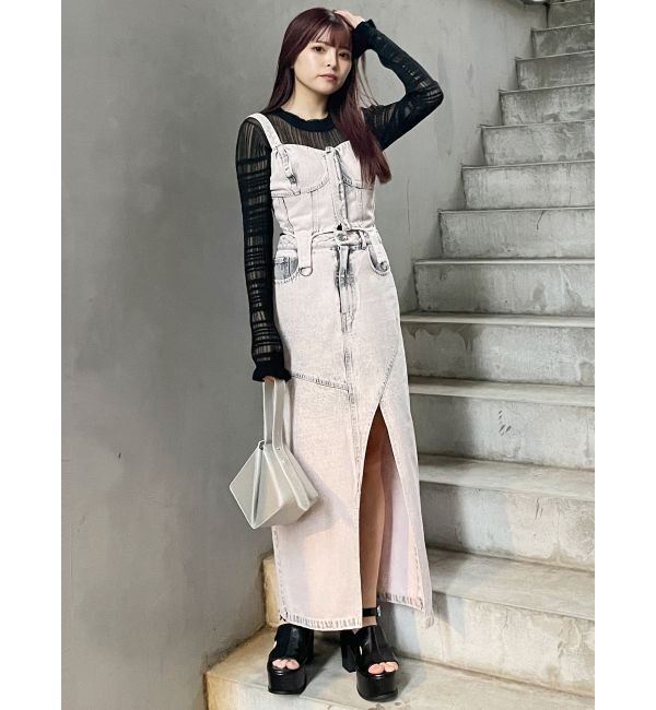 MURUA「フロントオープンデニムロングスカート【セットアップ着用可】」|スカート|