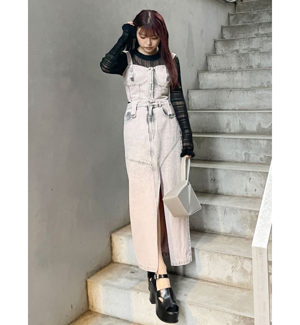 MURUA「フロントオープンデニムロングスカート【セットアップ着用可】」|スカート|