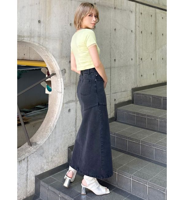 MURUA「フロントオープンデニムロングスカート【セットアップ着用可】」|スカート|