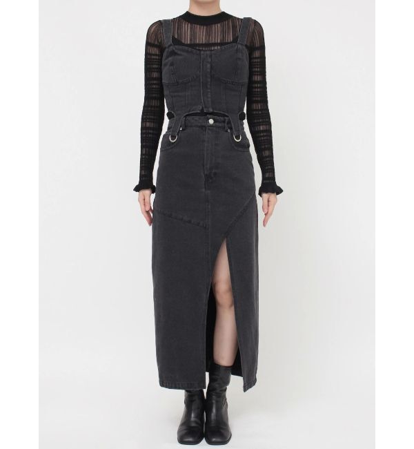 MURUA「フロントオープンデニムロングスカート【セットアップ着用可】」|スカート|