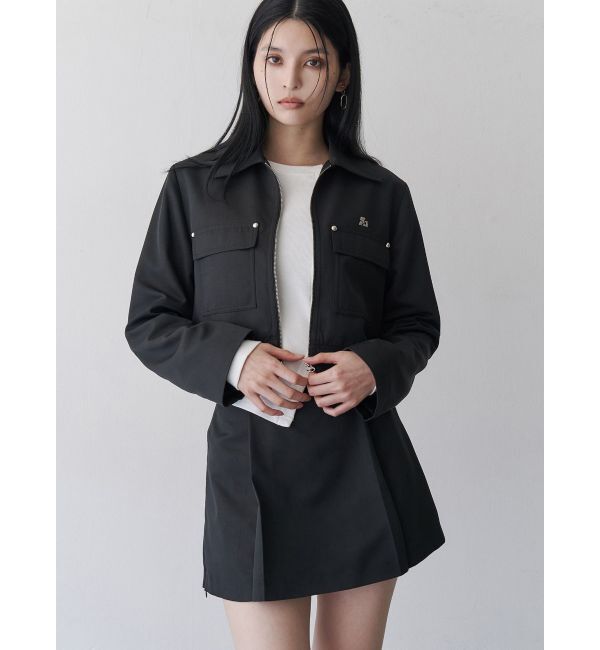 MURUA「ステンカラージップブルゾン【セットアップ着用可】」|ブルゾン・スタジャン|ブラック