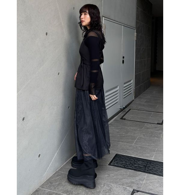 MURUA「チュールジャンパースカート」|ワンピース|