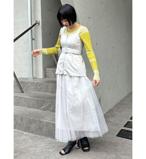 MURUA「チュールジャンパースカート」|ワンピース|