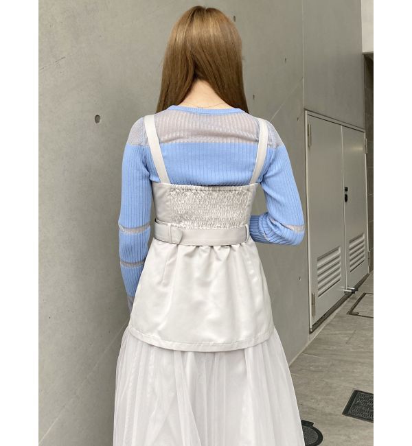 MURUA「チュールジャンパースカート」|ワンピース|