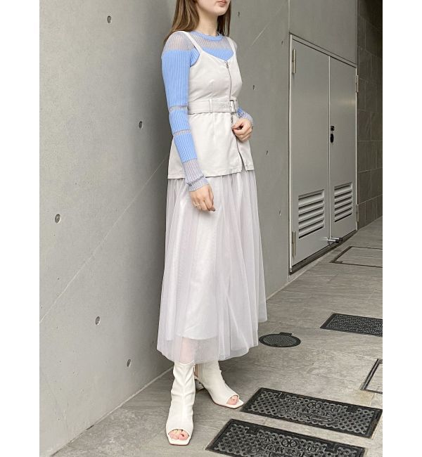 MURUA「チュールジャンパースカート」|ワンピース|