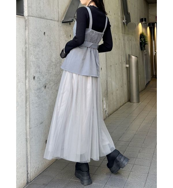 MURUA「チュールジャンパースカート」|ワンピース|