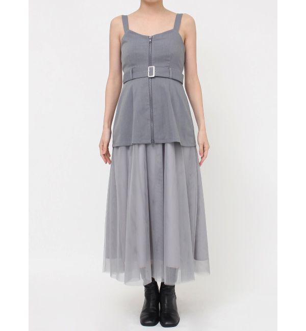 MURUA「チュールジャンパースカート」|ワンピース|