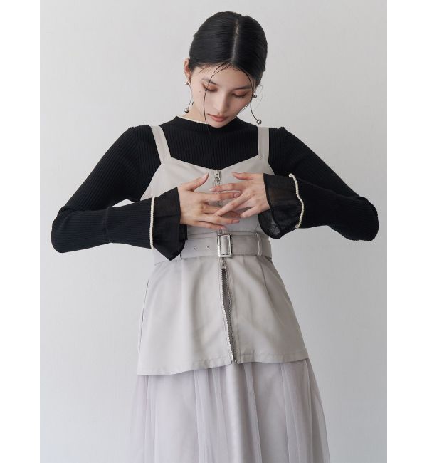 MURUA「チュールジャンパースカート」|ワンピース|