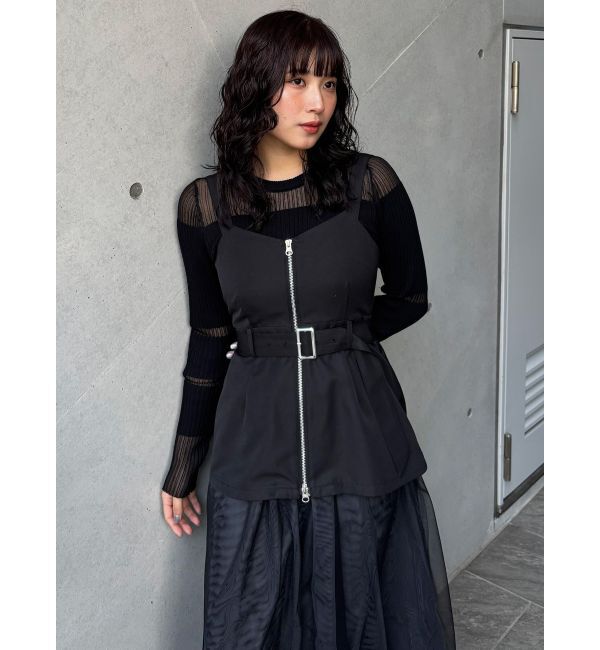 MURUA「チュールジャンパースカート」|ワンピース|