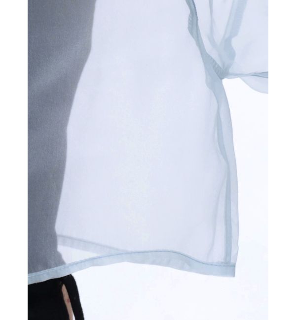 MURUA「リボンドロストスリーブシャイニーシアーシャツ」|シャツ・ブラウス|