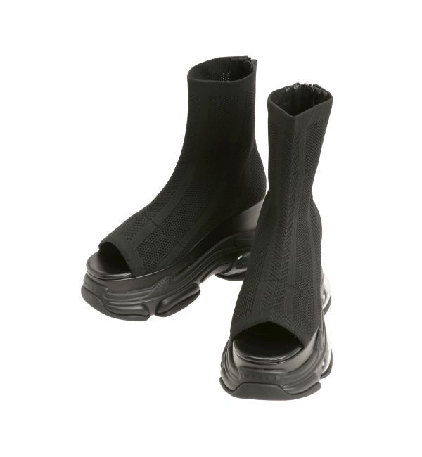 MURUA「エアプラットフォームオープントゥソックブーツ」|ショートブーツ|