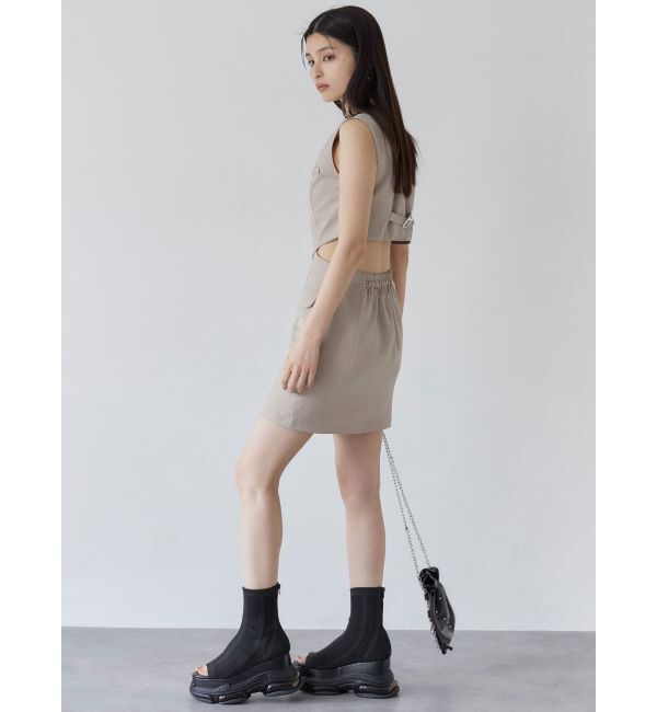 MURUA「エアプラットフォームオープントゥソックブーツ」|ショートブーツ|