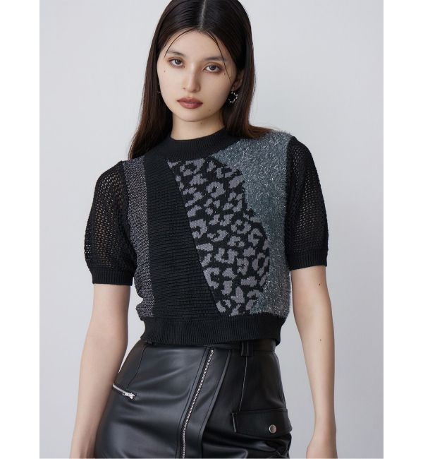 MURUA「クロシェパターンニット」|ニット・セーター|ブラック