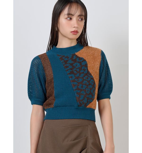 MURUA「クロシェパターンニット」|ニット・セーター|ブルー