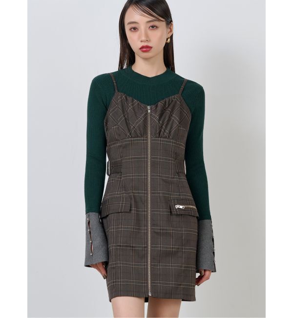 MURUA「フロントZIPミニジャンスカ」|ワンピース|ブラウン