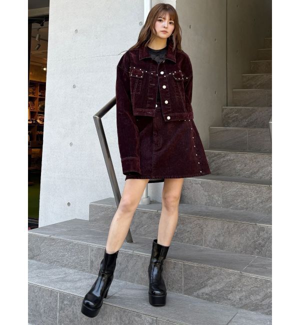 MURUA「2wayスタッズカバーブーツ」|ロングブーツ|