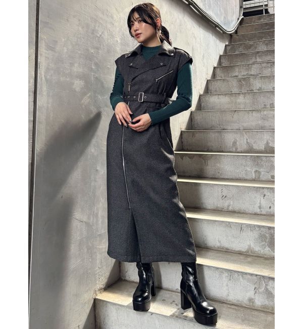 MURUA「2wayスタッズカバーブーツ」|ロングブーツ|