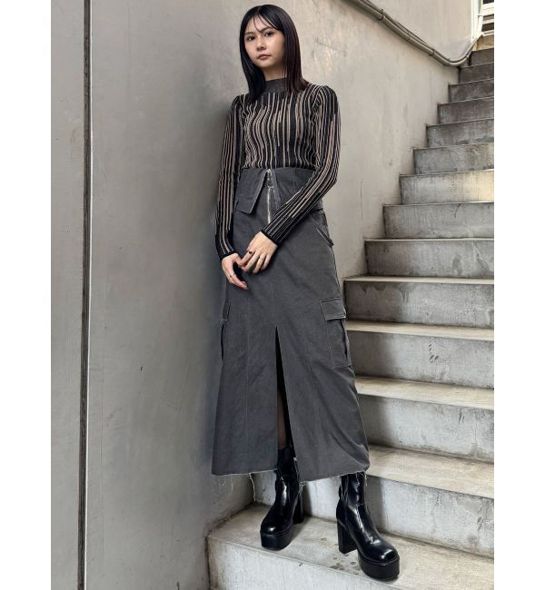 MURUA「2wayスタッズカバーブーツ」|ロングブーツ|