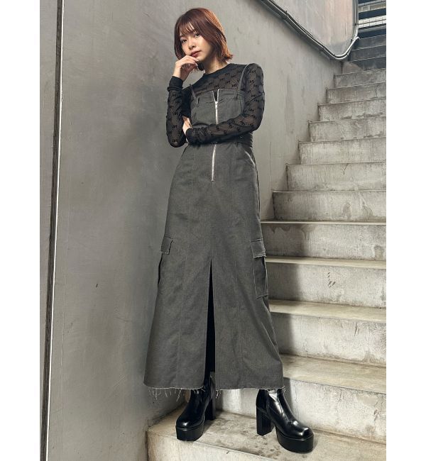 MURUA「2wayスタッズカバーブーツ」|ロングブーツ|