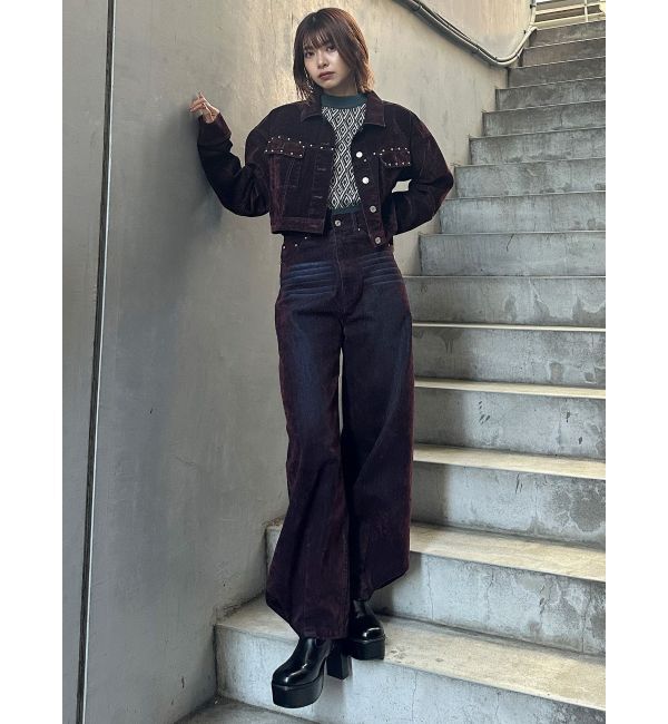 MURUA「2wayスタッズカバーブーツ」|ロングブーツ|